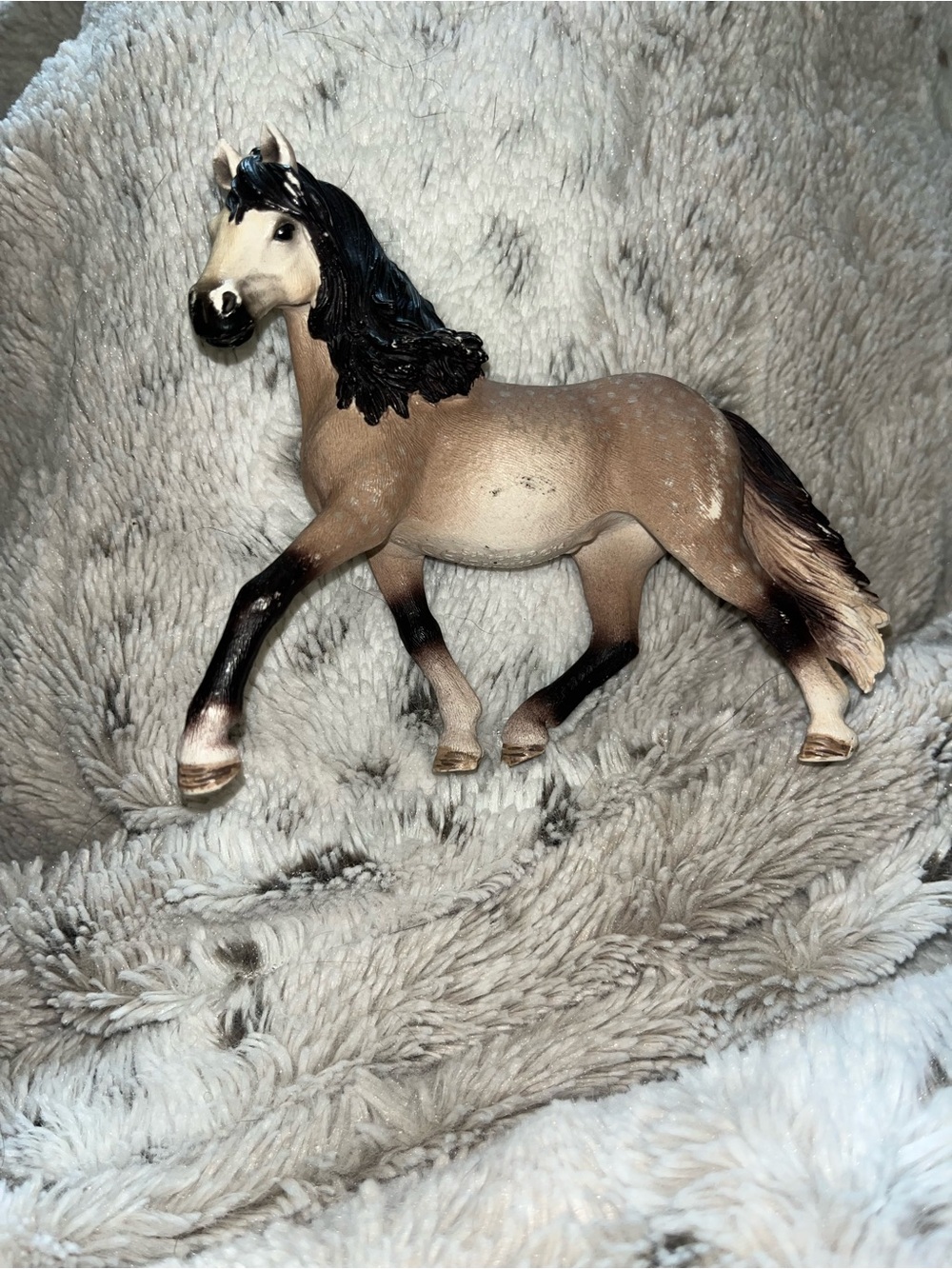 Buckskin Horse Figurine with Black Mane and Tail